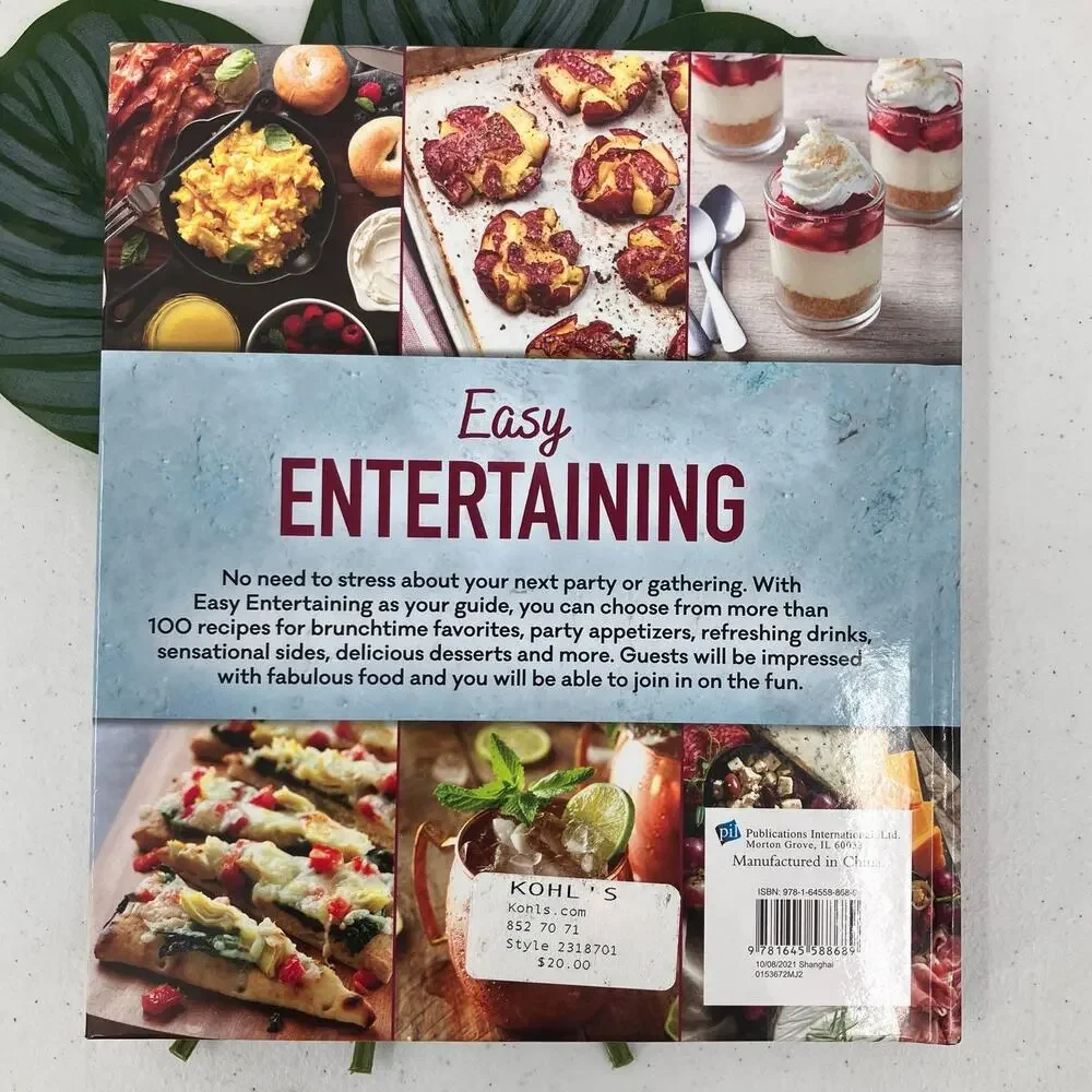 Easy Entertaining No Fuss Food Cooking Hosting Recipes Hardcover Cookbook Book